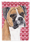 Boxer Hearts Love and Valentine's Day Portrait House Flag 28x40 Porch Sleeve Pole Decorative Outside Yard Banner Artwork Wall Hanging, Polyester