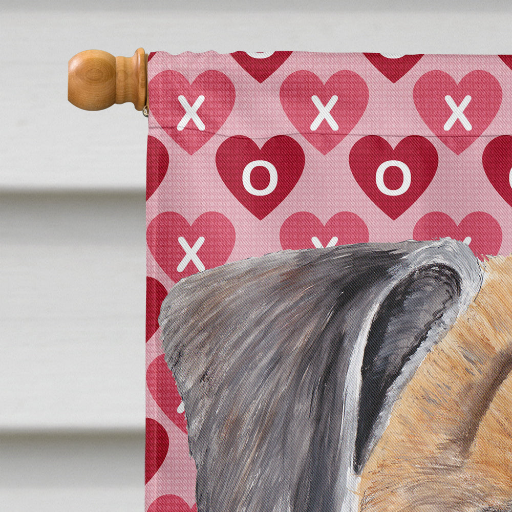 Boxer Hearts Love and Valentine's Day Portrait House Flag 28x40 Porch Sleeve Pole Decorative Outside Yard Banner Artwork Wall Hanging, Polyester