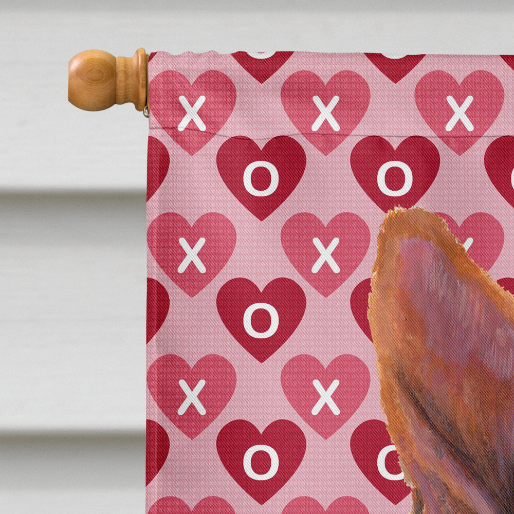 Basenji Hearts Love and Valentine's Day Portrait House Flag 28x40 Porch Sleeve Pole Decorative Outside Yard Banner Artwork Wall Hanging, Polyester
