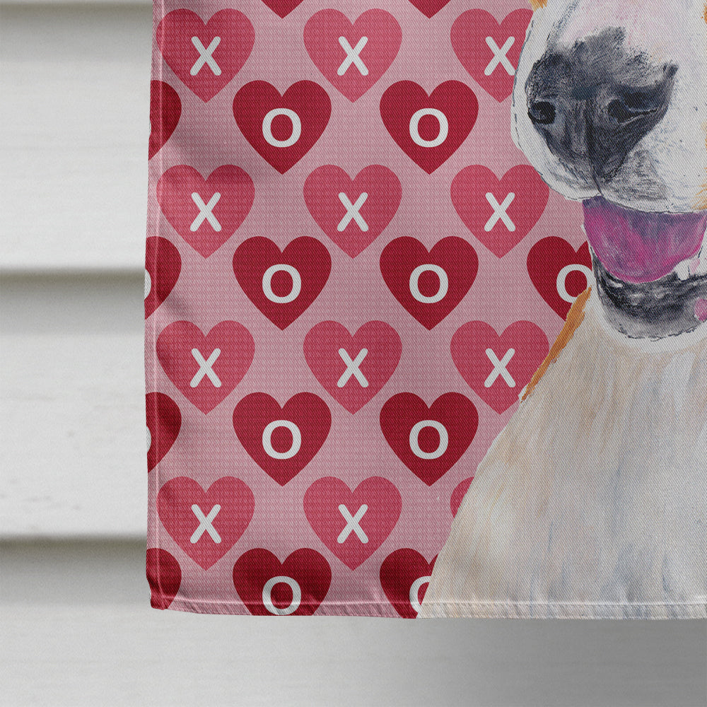 Basenji Hearts Love and Valentine's Day Portrait House Flag 28x40 Porch Sleeve Pole Decorative Outside Yard Banner Artwork Wall Hanging, Polyester