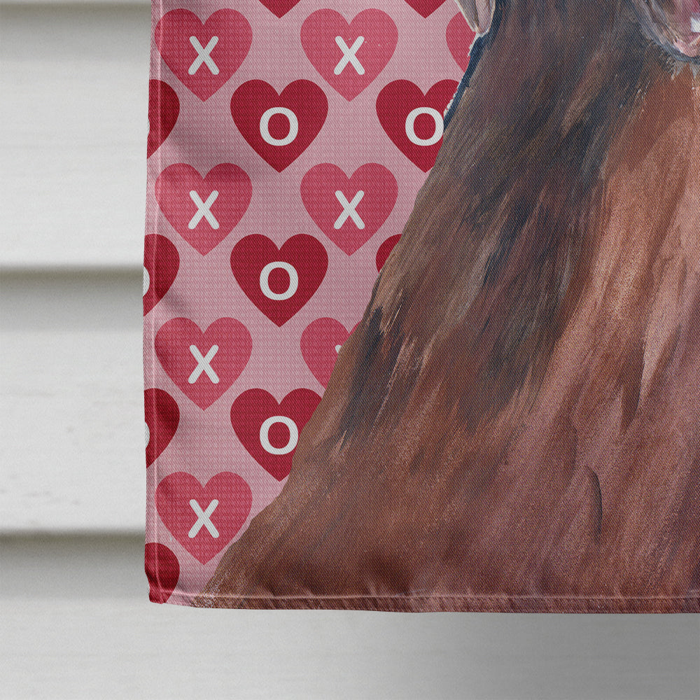 Labrador Chocolate Hearts Love Valentine's Day House Flag 28x40 Porch Sleeve Pole Decorative Outside Yard Banner Artwork Wall Hanging, Polyester