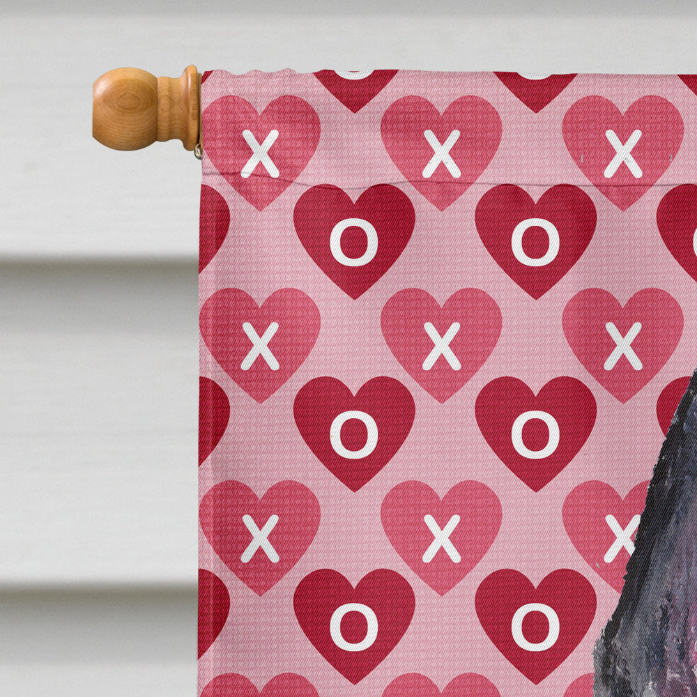 Scottish Terrier Hearts and Love House Flag 28x40 Porch Sleeve Pole Decorative Outside Yard Banner Artwork Wall Hanging, Polyester