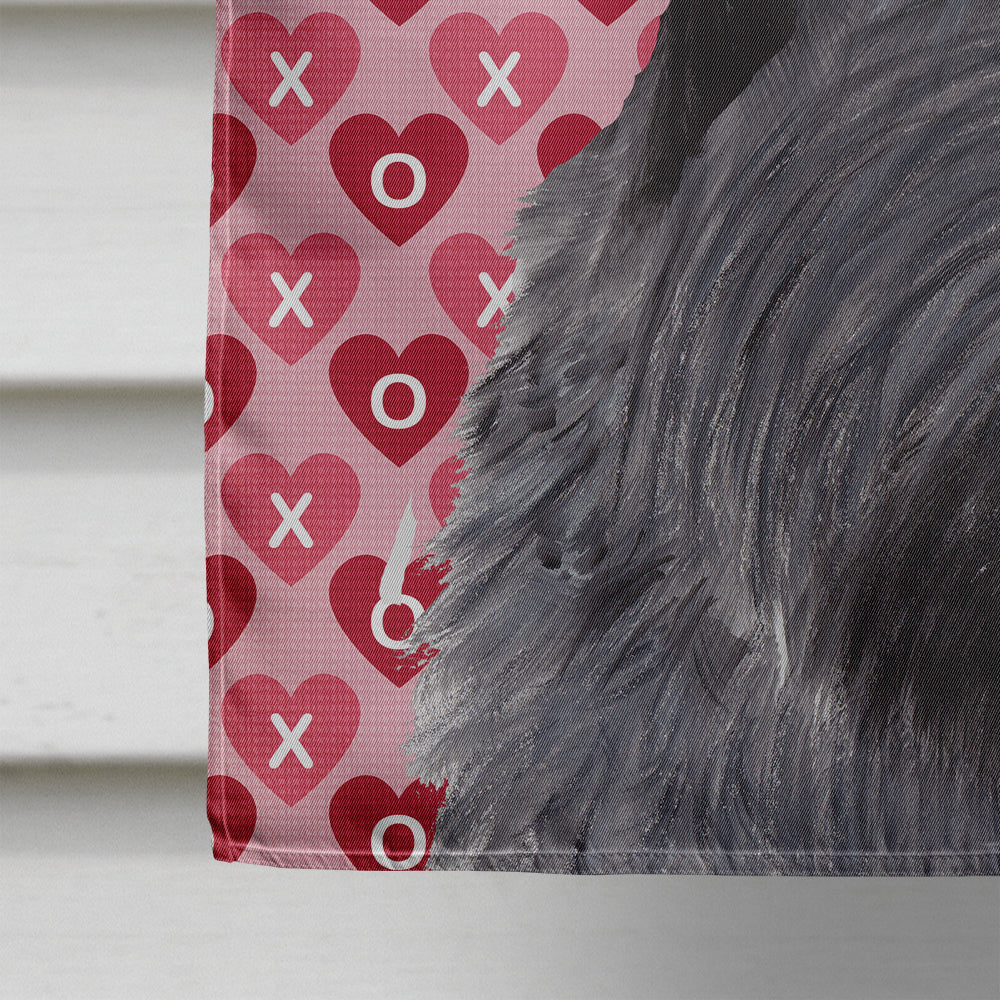 Scottish Terrier Hearts and Love House Flag 28x40 Porch Sleeve Pole Decorative Outside Yard Banner Artwork Wall Hanging, Polyester