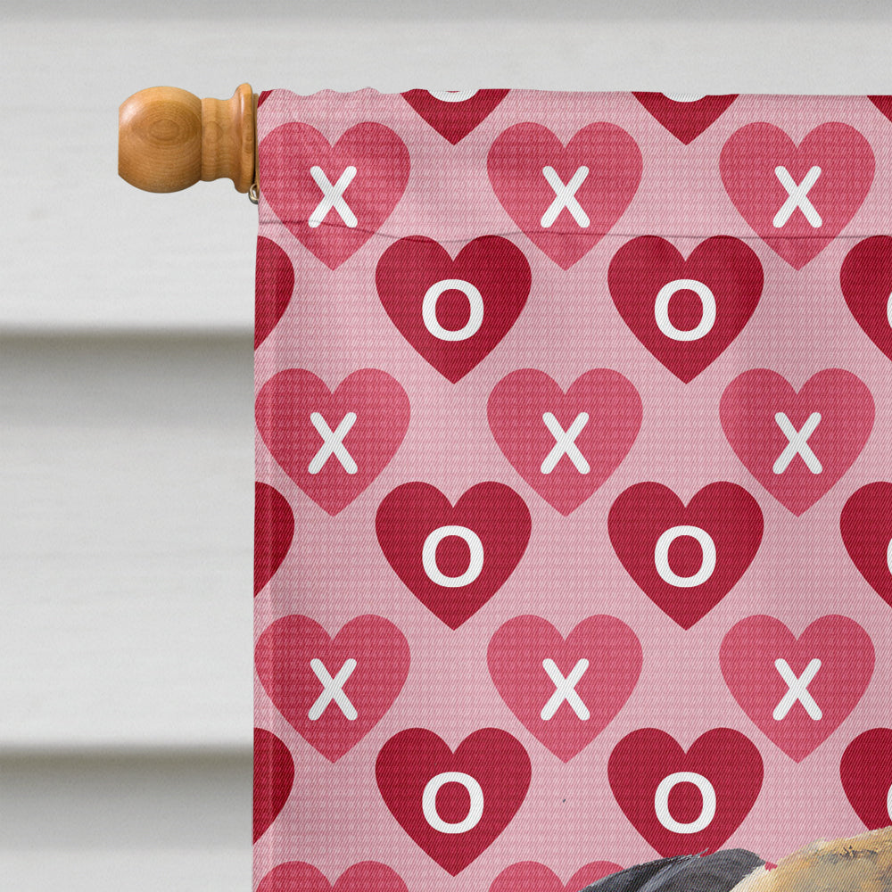 Mastiff Hearts Love and Valentine's Day Portrait House Flag 28x40 Porch Sleeve Pole Decorative Outside Yard Banner Artwork Wall Hanging, Polyester