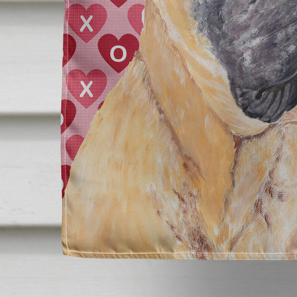 Mastiff Hearts Love and Valentine's Day Portrait House Flag 28x40 Porch Sleeve Pole Decorative Outside Yard Banner Artwork Wall Hanging, Polyester