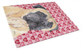Mastiff Hearts Love and Valentine's Day Portrait Cutting Board Tempered Glass Kitchen Cutting Surface, Heat Resistant Chopping, Non-Slip Feet, Food Prep & Serving