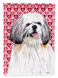 Shih Tzu Hearts Love and Valentine's Day Portrait House Flag 28x40 Porch Sleeve Pole Decorative Outside Yard Banner Artwork Wall Hanging, Polyester