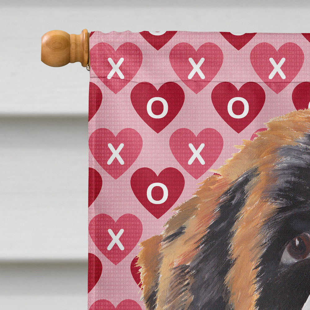 Saint Bernard Hearts Love and Valentine's Day Portrait House Flag 28x40 Porch Sleeve Pole Decorative Outside Yard Banner Artwork Wall Hanging, Polyester