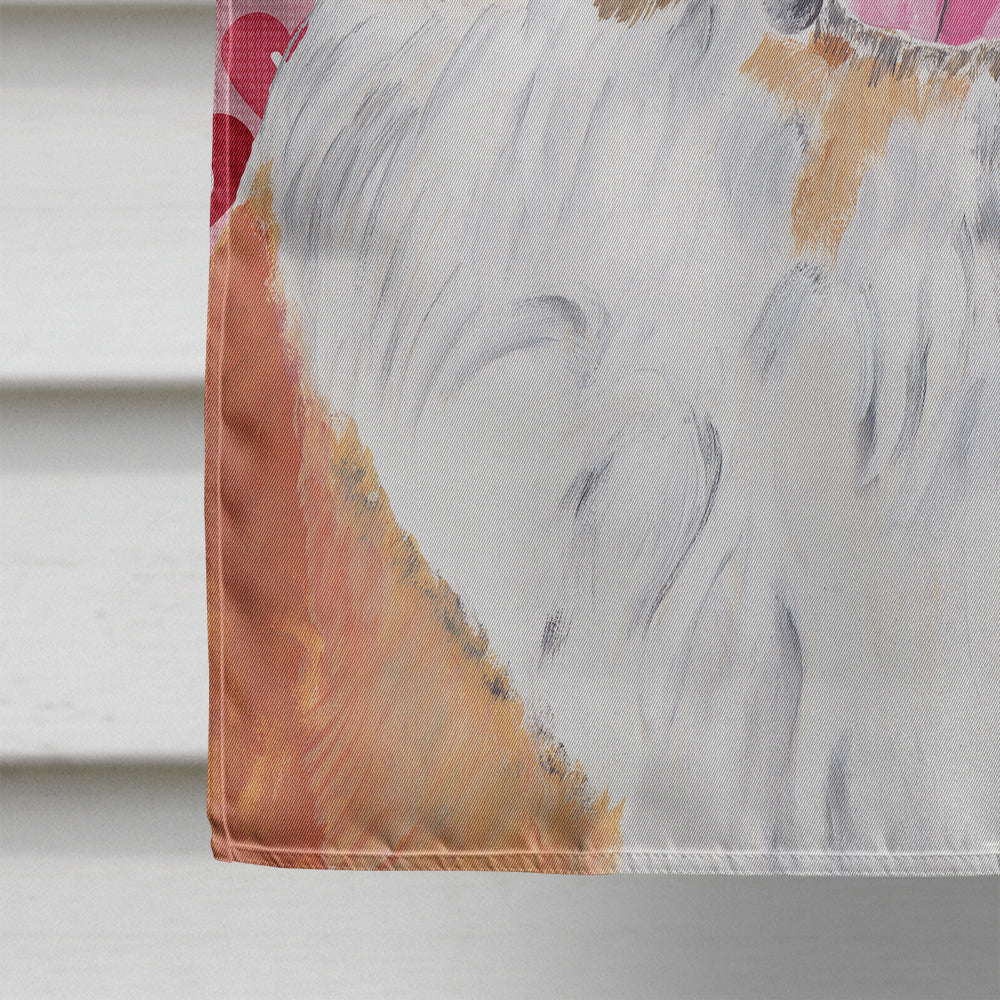 Saint Bernard Hearts Love and Valentine's Day Portrait House Flag 28x40 Porch Sleeve Pole Decorative Outside Yard Banner Artwork Wall Hanging, Polyester