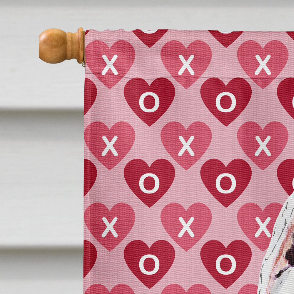 Pit Bull Hearts Love and Valentine's Day Portrait House Flag 28x40 Porch Sleeve Pole Decorative Outside Yard Banner Artwork Wall Hanging, Polyester