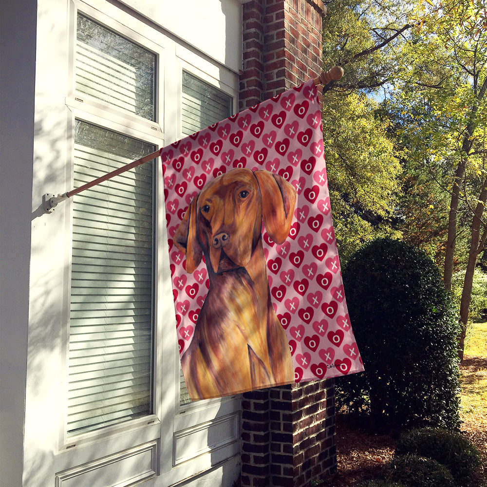 Vizsla Hearts Love and Valentine's Day Portrait House Flag 28x40 Porch Sleeve Pole Decorative Outside Yard Banner Artwork Wall Hanging, Polyester