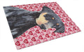 Doberman Hearts Love and Valentine's Day Portrait Cutting Board Tempered Glass Kitchen Cutting Surface, Heat Resistant Chopping, Non-Slip Feet, Food Prep & Serving