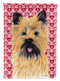 Cairn Terrier Hearts Love and Valentine's Day Portrait House Flag 28x40 Porch Sleeve Pole Decorative Outside Yard Banner Artwork Wall Hanging, Polyester