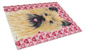 Cairn Terrier Hearts Love and Valentine's Day Portrait Cutting Board Tempered Glass Kitchen Cutting Surface, Heat Resistant Chopping, Non-Slip Feet, Food Prep & Serving
