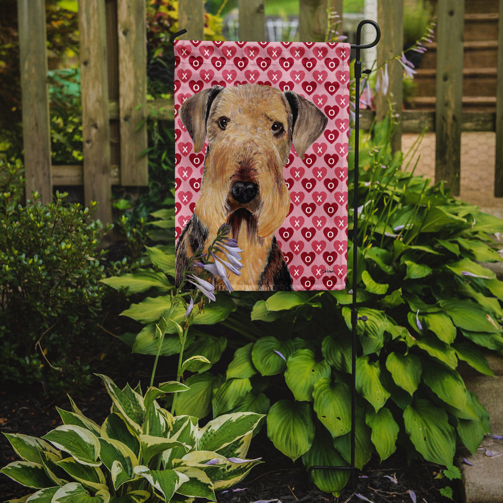 Airedale Hearts Love and Valentine's Day Portrait Garden Flag Mailbox Decorative Yard Banner Outside Patio Artwork for Flower Beds, Garden Size, Multicolor