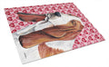 Basset Hound Hearts Love and Valentine's Day Portrait Cutting Board Tempered Glass Kitchen Cutting Surface, Heat Resistant Chopping, Non-Slip Feet, Food Prep & Serving