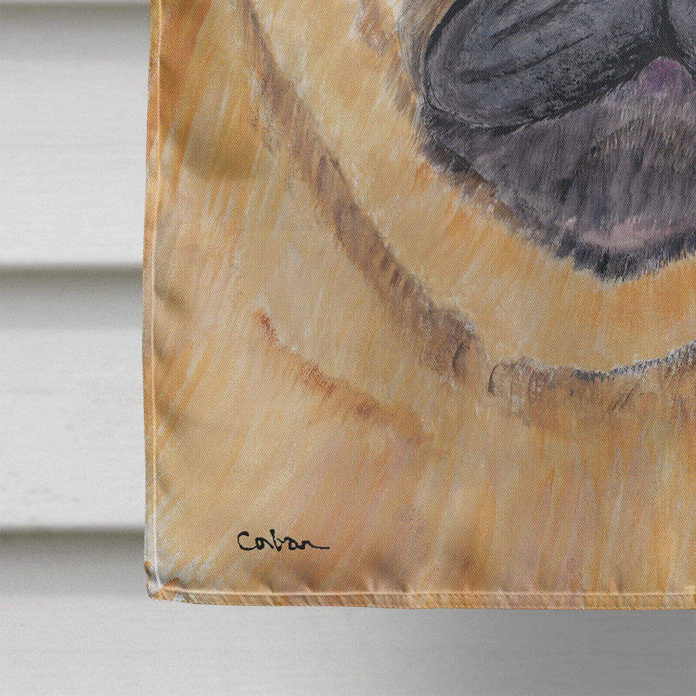 Pug Hearts Love and Valentine's Day Portrait House Flag 28x40 Porch Sleeve Pole Decorative Outside Yard Banner Artwork Wall Hanging, Polyester
