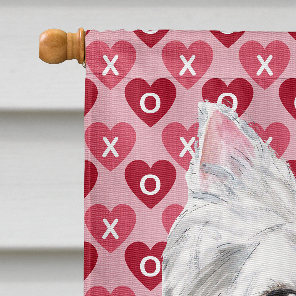 Westie Hearts Love and Valentine's Day Portrait House Flag 28x40 Porch Sleeve Pole Decorative Outside Yard Banner Artwork Wall Hanging, Polyester