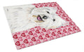 Westie Hearts Love and Valentine's Day Portrait Cutting Board Tempered Glass Kitchen Cutting Surface, Heat Resistant Chopping, Non-Slip Feet, Food Prep & Serving