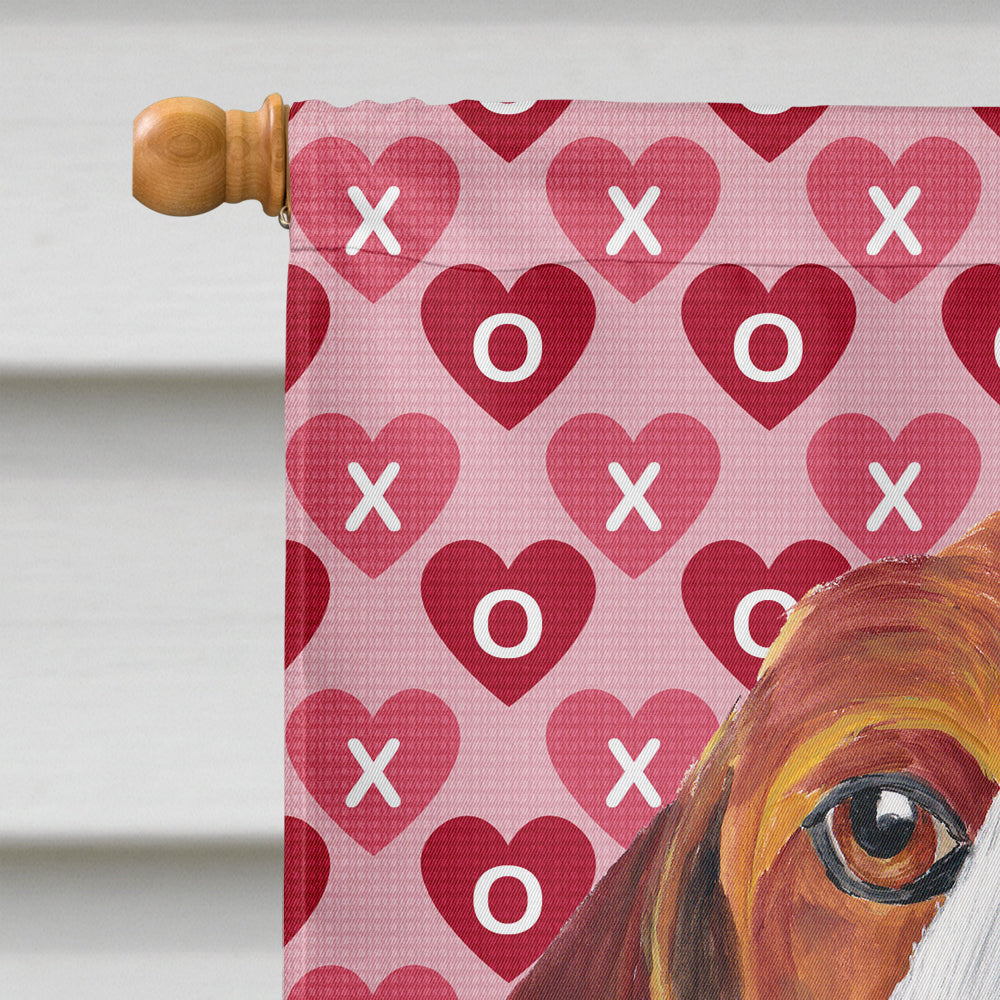 Beagle Hearts Love and Valentine's Day Portrait House Flag 28x40 Porch Sleeve Pole Decorative Outside Yard Banner Artwork Wall Hanging, Polyester