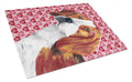 Beagle Hearts Love and Valentine's Day Portrait Cutting Board Tempered Glass Kitchen Cutting Surface, Heat Resistant Chopping, Non-Slip Feet, Food Prep & Serving