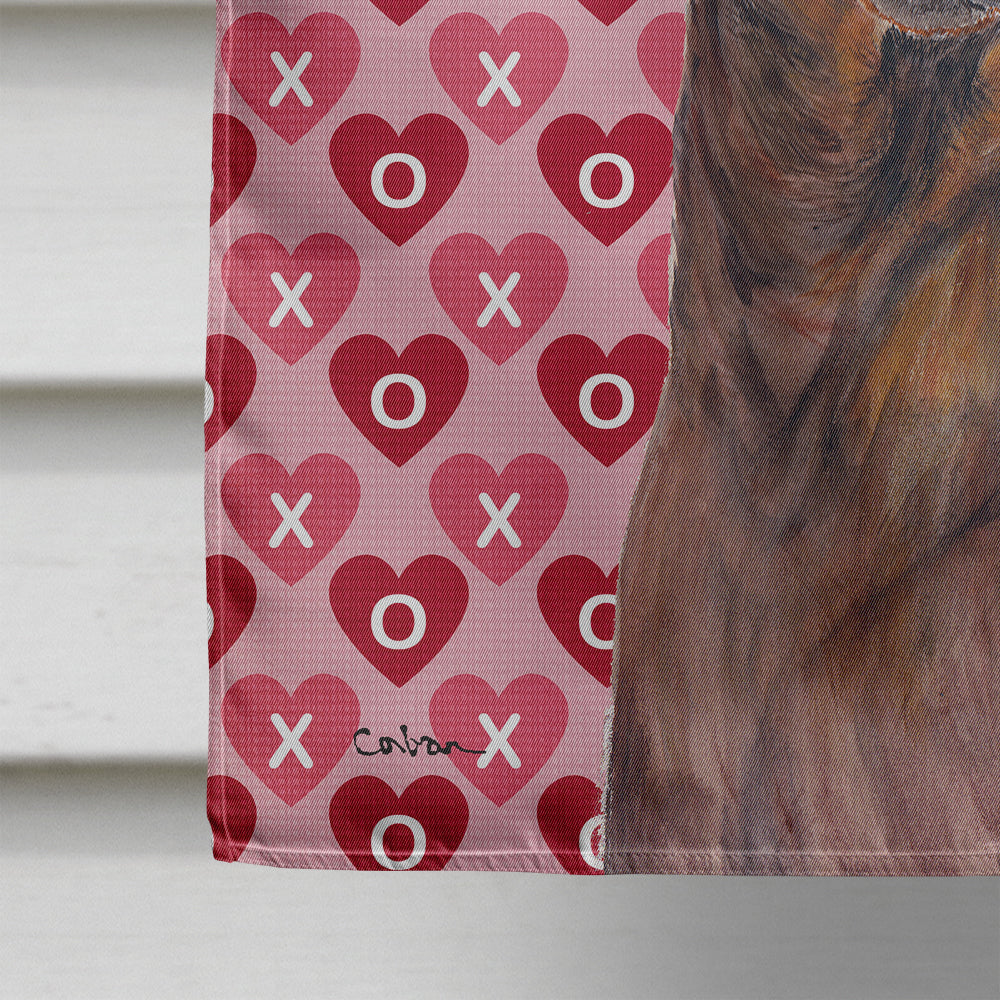 Dachshund Hearts Love and Valentine's Day Portrait House Flag 28x40 Porch Sleeve Pole Decorative Outside Yard Banner Artwork Wall Hanging, Polyester