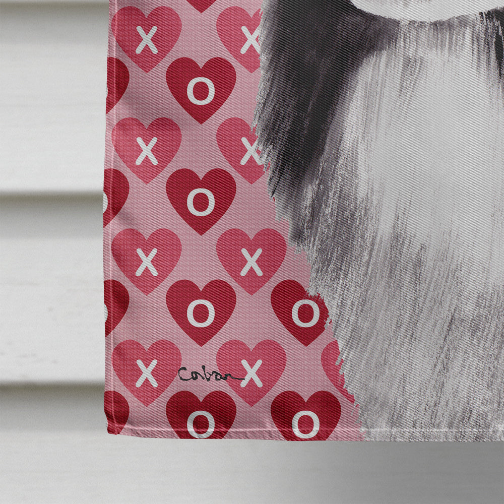 Border Collie Hearts Love and Valentine's Day Portrait House Flag 28x40 Porch Sleeve Pole Decorative Outside Yard Banner Artwork Wall Hanging, Polyester