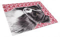 Border Collie Hearts Love and Valentine's Day Portrait Cutting Board Tempered Glass Kitchen Cutting Surface, Heat Resistant Chopping, Non-Slip Feet, Food Prep & Serving