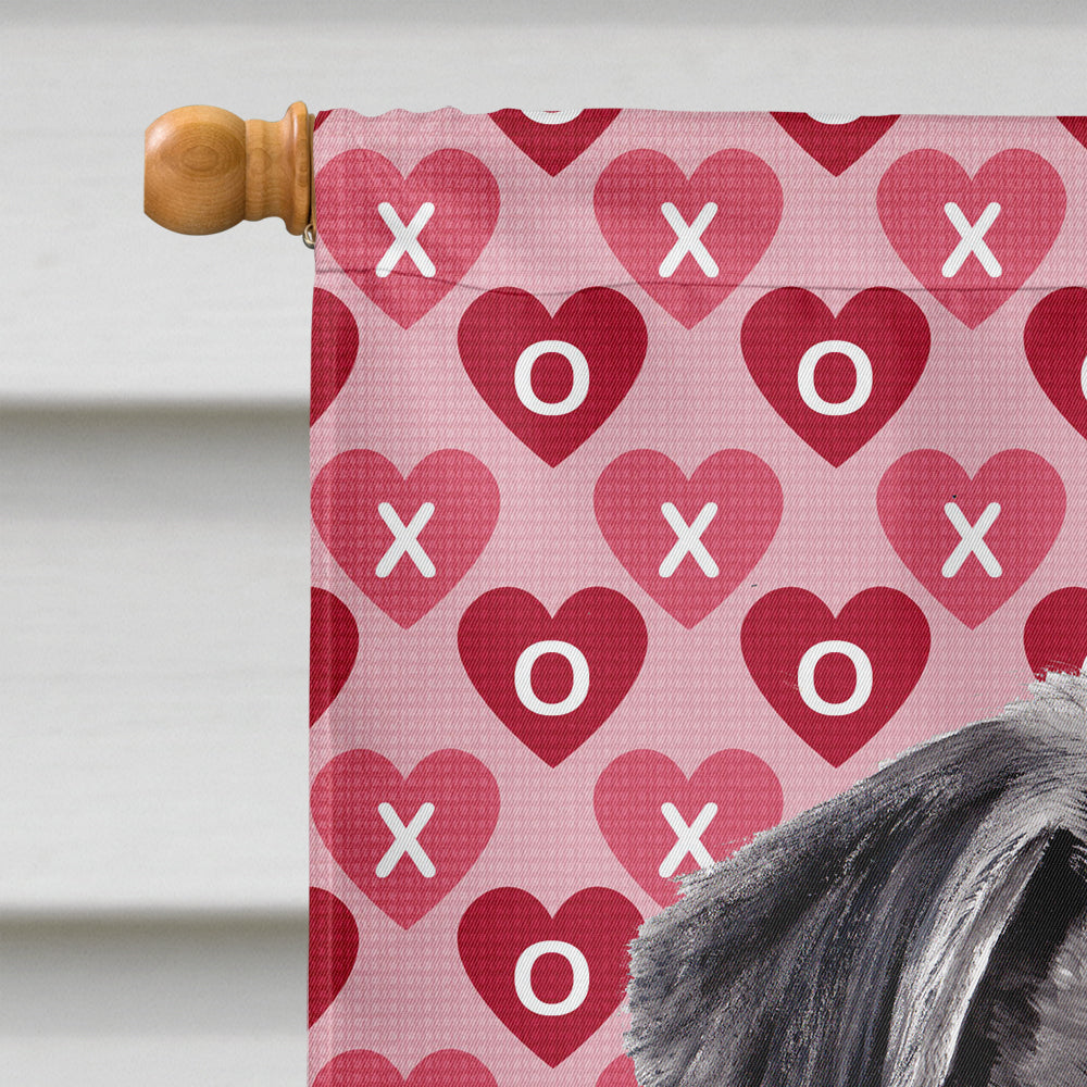 Pug Black Hearts Love and Valentine's Day Portrait House Flag 28x40 Porch Sleeve Pole Decorative Outside Yard Banner Artwork Wall Hanging, Polyester
