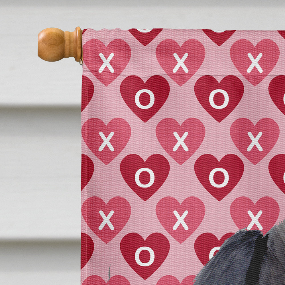 Labrador Black Hearts Love Valentine's Day House Flag 28x40 Porch Sleeve Pole Decorative Outside Yard Banner Artwork Wall Hanging, Polyester