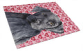 Labrador Black Hearts Love Valentine's Day Cutting Board Tempered Glass Kitchen Cutting Surface, Heat Resistant Chopping, Non-Slip Feet, Food Prep & Serving