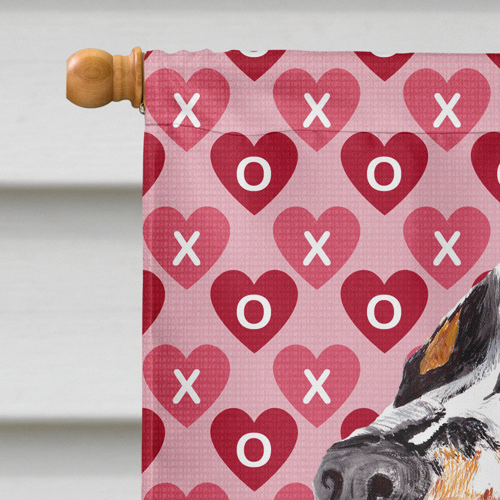 Springer Spaniel Hearts Love Valentine's Day House Flag 28x40 Porch Sleeve Pole Decorative Outside Yard Banner Artwork Wall Hanging, Polyester