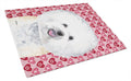 Bichon Frise Hearts Love and Valentine's Day Portrait Cutting Board Tempered Glass Kitchen Cutting Surface, Heat Resistant Chopping, Non-Slip Feet, Food Prep & Serving