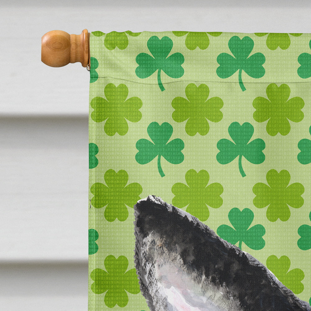 Boston Terrier St. Patrick's Day Shamrock Portrait House Flag 28x40 Porch Sleeve Pole Decorative Outside Yard Banner Artwork Wall Hanging, Polyester
