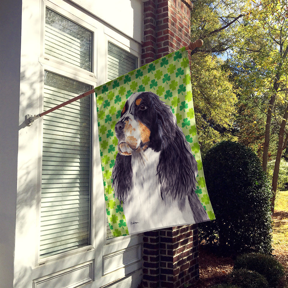Springer Spaniel St. Patrick's Day Shamrock Portrait House Flag 28x40 Porch Sleeve Pole Decorative Outside Yard Banner Artwork Wall Hanging, Polyester