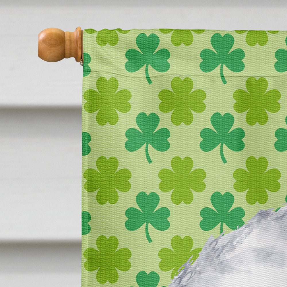 Bichon Frise St. Patrick's Day Shamrock Portrait House Flag 28x40 Porch Sleeve Pole Decorative Outside Yard Banner Artwork Wall Hanging, Polyester