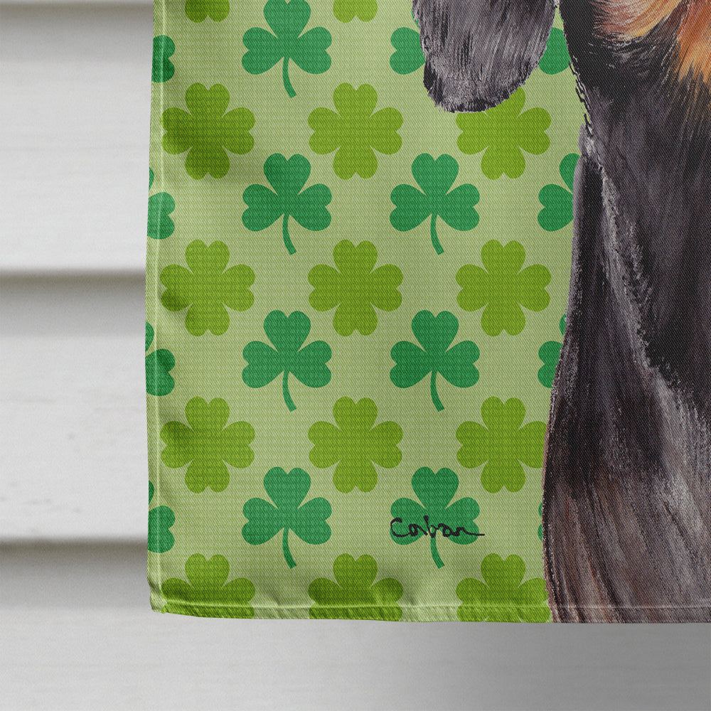 Dachshund St. Patrick's Day Shamrock Portrait House Flag 28x40 Porch Sleeve Pole Decorative Outside Yard Banner Artwork Wall Hanging, Polyester