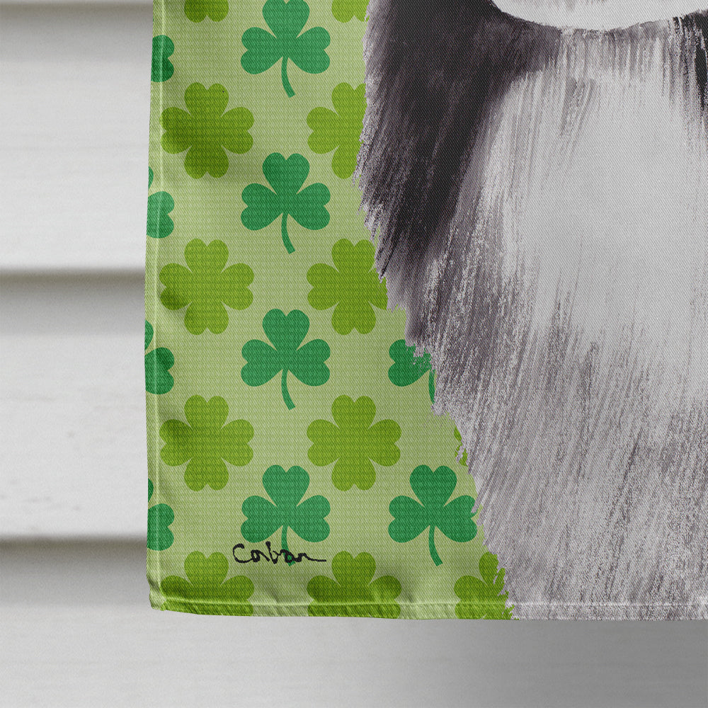 Border Collie St. Patrick's Day Shamrock Portrait House Flag 28x40 Porch Sleeve Pole Decorative Outside Yard Banner Artwork Wall Hanging, Polyester