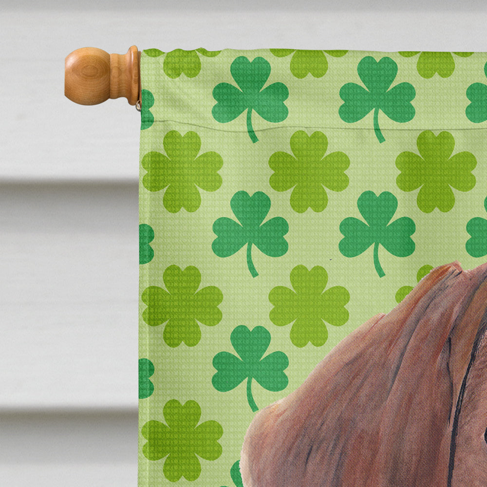 Dachshund St. Patrick's Day Shamrock Portrait House Flag 28x40 Porch Sleeve Pole Decorative Outside Yard Banner Artwork Wall Hanging, Polyester