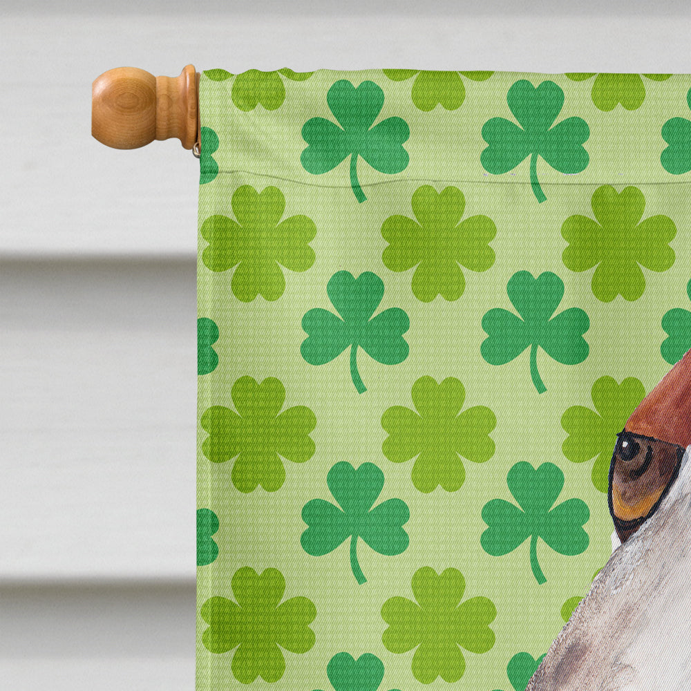 Basset Hound St. Patrick's Day Shamrock Portrait House Flag 28x40 Porch Sleeve Pole Decorative Outside Yard Banner Artwork Wall Hanging, Polyester