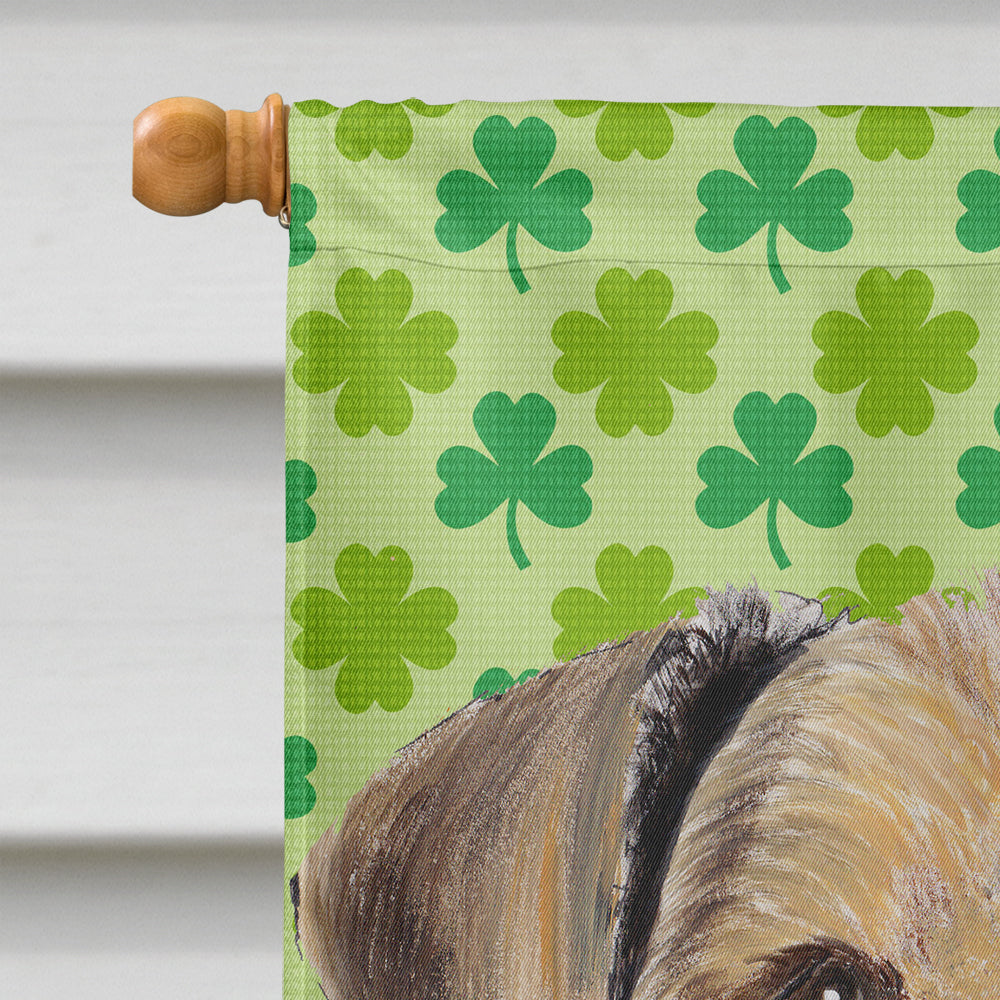 Airedale St. Patrick's Day Shamrock Portrait House Flag 28x40 Porch Sleeve Pole Decorative Outside Yard Banner Artwork Wall Hanging, Polyester
