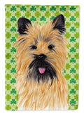 Cairn Terrier St. Patrick's Day Shamrock Portrait House Flag 28x40 Porch Sleeve Pole Decorative Outside Yard Banner Artwork Wall Hanging, Polyester