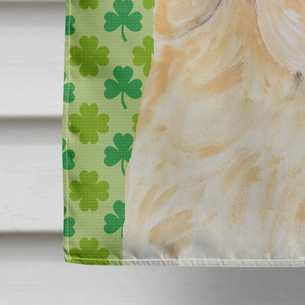 Labrador Yellow St. Patrick's Day Shamrock Portrait House Flag 28x40 Porch Sleeve Pole Decorative Outside Yard Banner Artwork Wall Hanging, Polyester