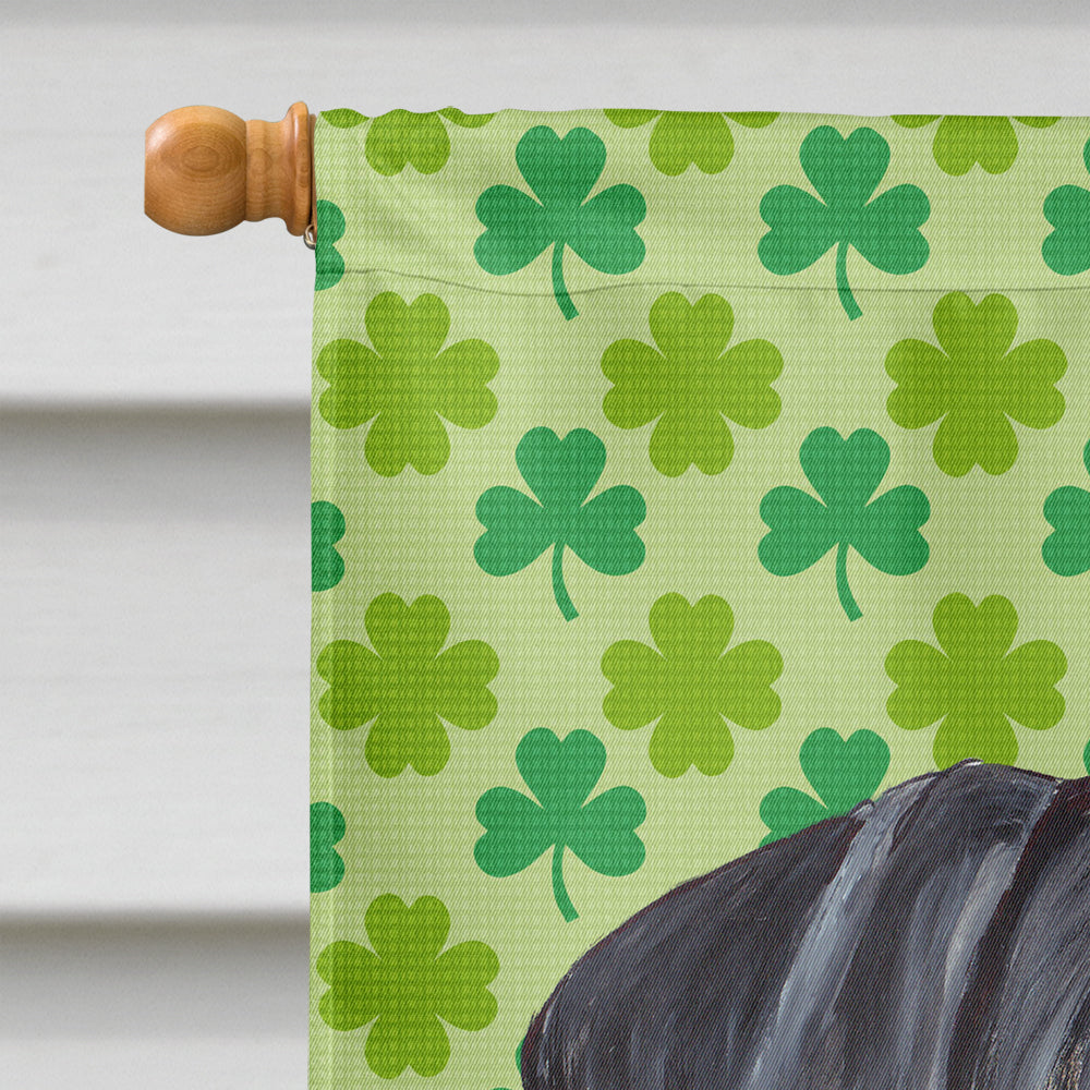Doberman St. Patrick's Day Shamrock Portrait House Flag 28x40 Porch Sleeve Pole Decorative Outside Yard Banner Artwork Wall Hanging, Polyester