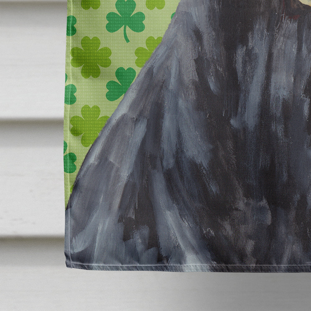 Doberman St. Patrick's Day Shamrock Portrait House Flag 28x40 Porch Sleeve Pole Decorative Outside Yard Banner Artwork Wall Hanging, Polyester