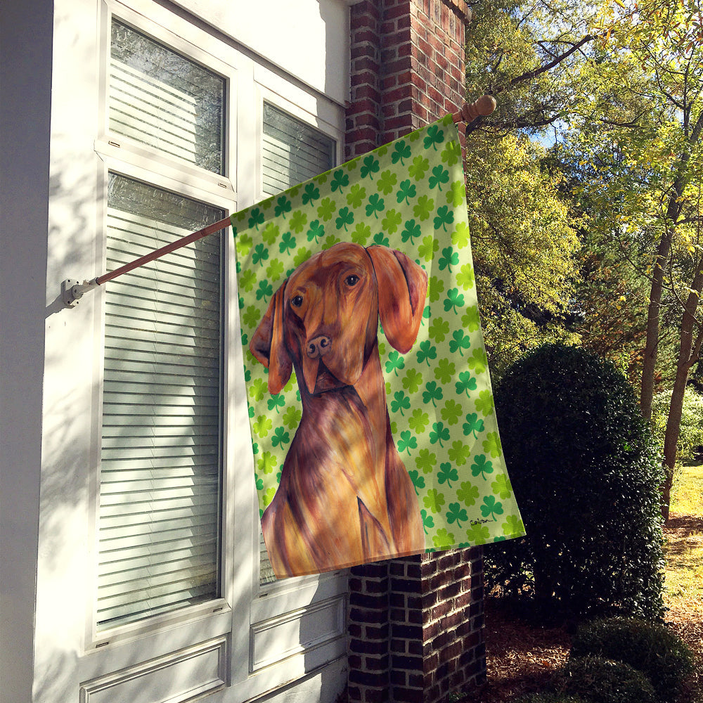 Vizsla St. Patrick's Day Shamrock Portrait House Flag 28x40 Porch Sleeve Pole Decorative Outside Yard Banner Artwork Wall Hanging, Polyester