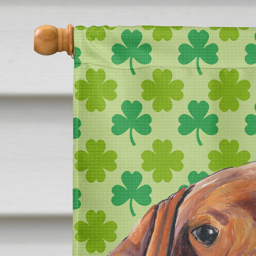 Vizsla St. Patrick's Day Shamrock Portrait House Flag 28x40 Porch Sleeve Pole Decorative Outside Yard Banner Artwork Wall Hanging, Polyester