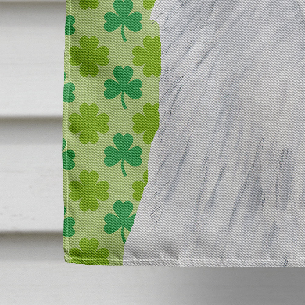 American Eskimo St. Patrick's Day Shamrock Portrait House Flag 28x40 Porch Sleeve Pole Decorative Outside Yard Banner Artwork Wall Hanging, Polyester