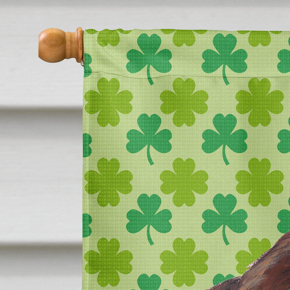 Welsh Springer Spaniel Shamrocks House Flag 28x40 Porch Sleeve Pole Decorative Outside Yard Banner Artwork Wall Hanging, Polyester