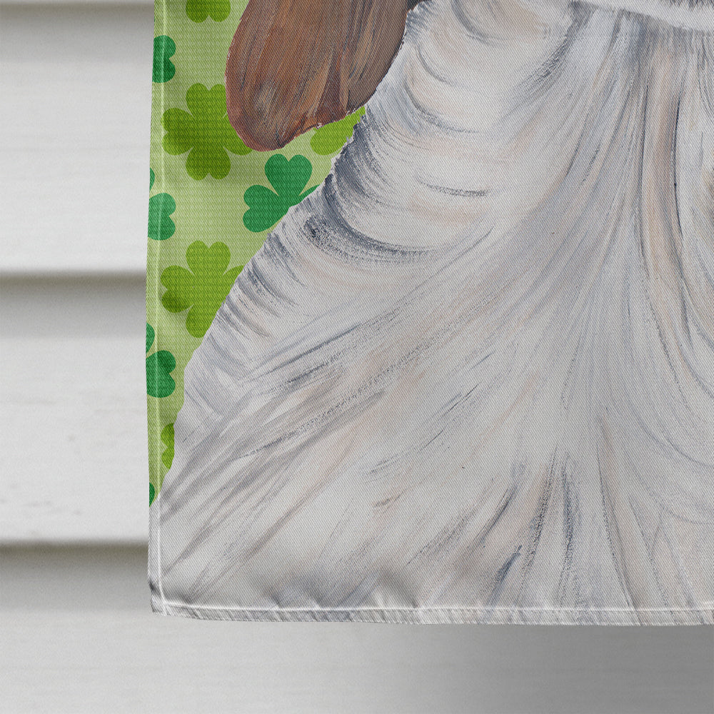 Welsh Springer Spaniel Shamrocks House Flag 28x40 Porch Sleeve Pole Decorative Outside Yard Banner Artwork Wall Hanging, Polyester